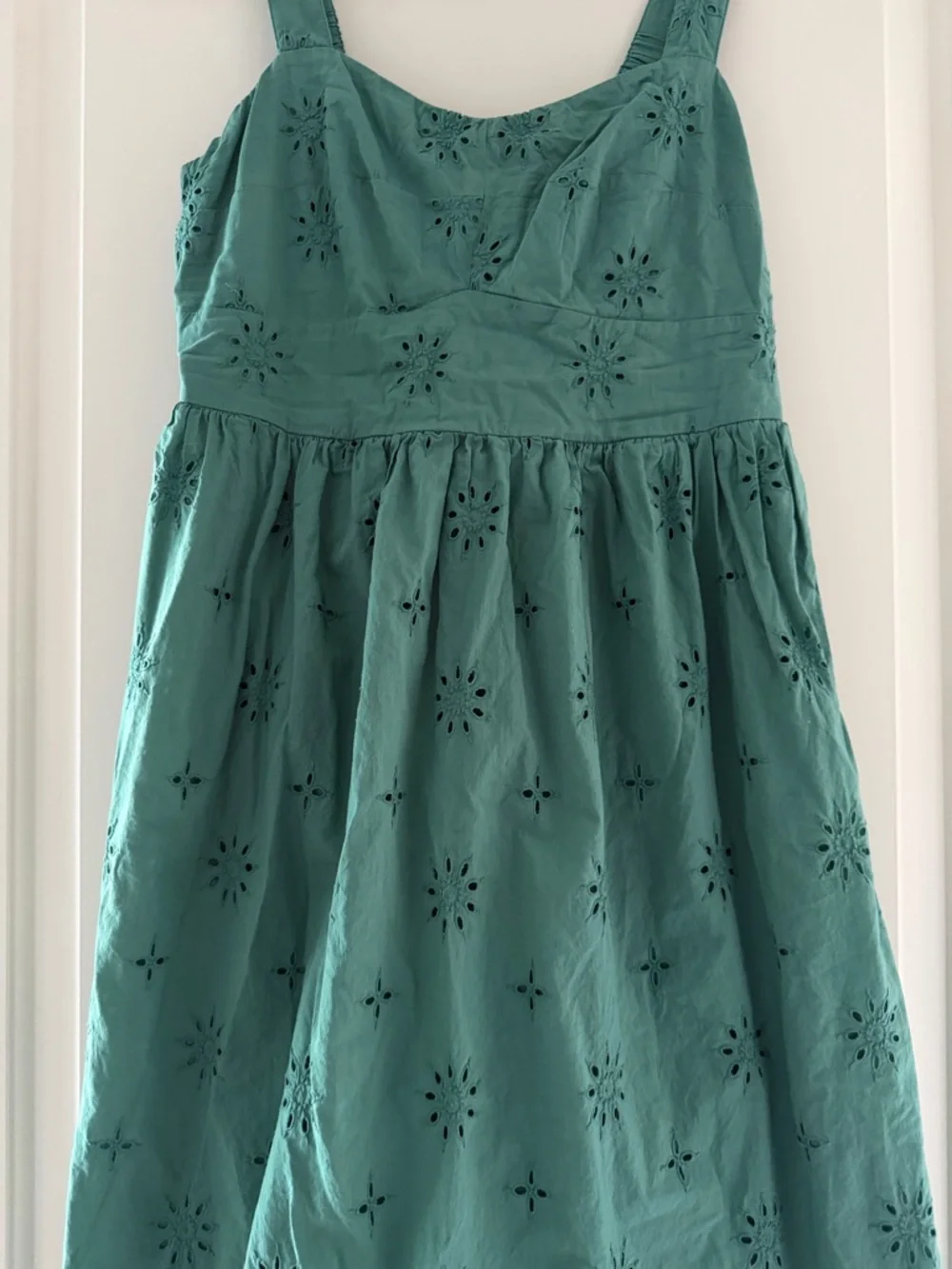 J. Crew Teal Eyelet Midi Dress - Picture 5 of 7